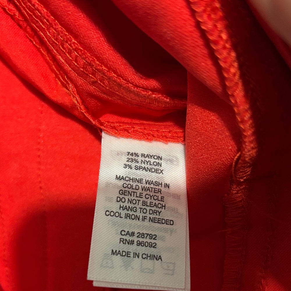 Carolina Belle Vibrant Red Ankle Ponte Pants - Picture 5 of 5